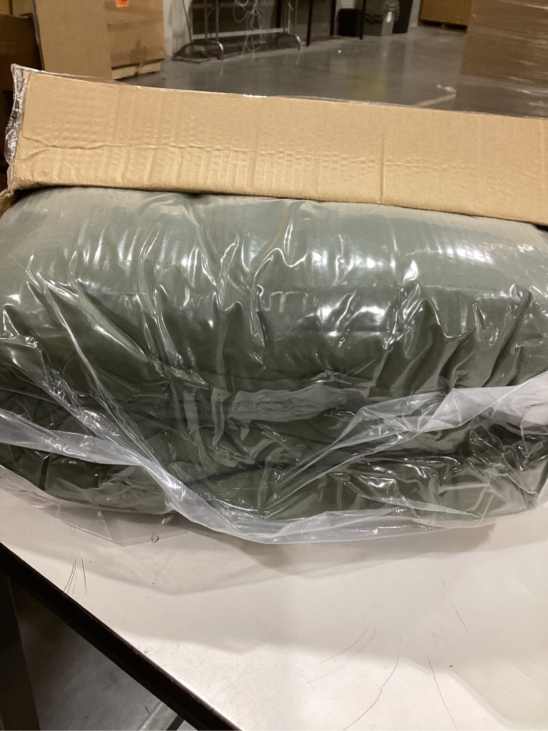Condition photo showing Good Condition for cottebed ultra-soft king bedding comforter sets bed, all season use light weight with warm fluffy washed cotton microfiber,1 bed blanket comforter & 2 pillowsham(king/california king dark olive green dark olive green king/cal king(comforter set)