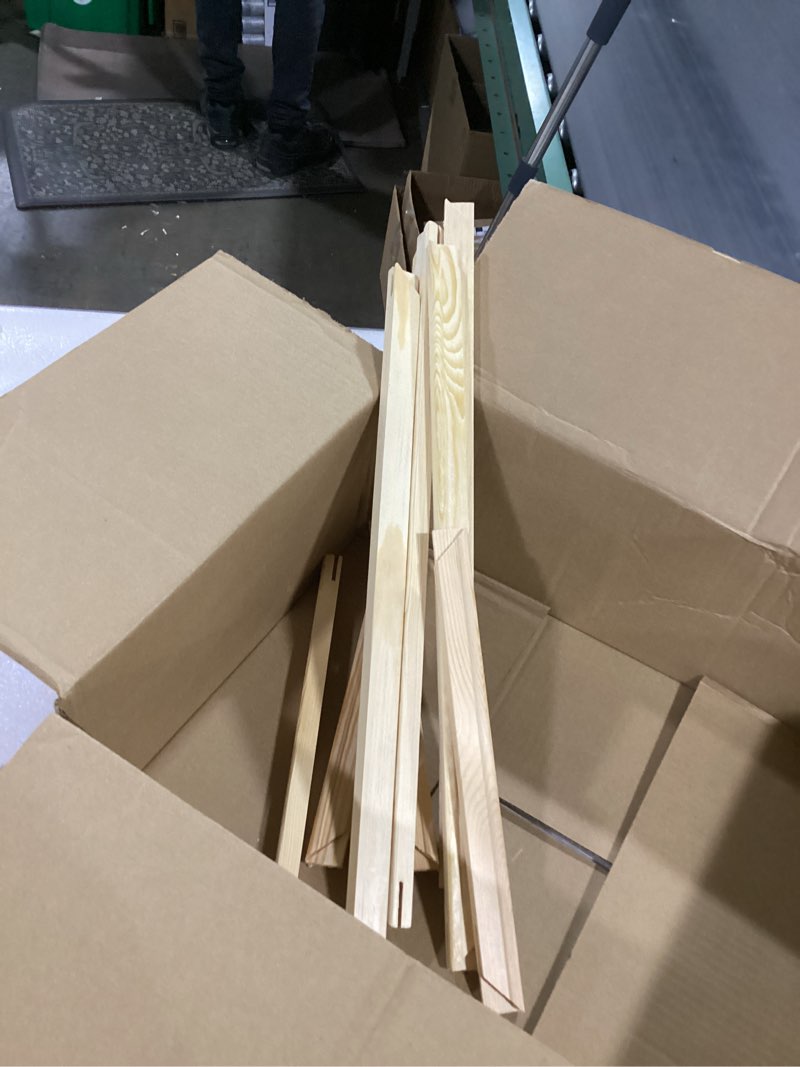 Condition photo showing As Is for uxcell 2 Pcs DIY Canvas Stretcher Bars, 6 x 6 Inch Canvas Frame Wooden Frames Kit Sturdy Stretcher Frames for Oil Paintings Prints Posters