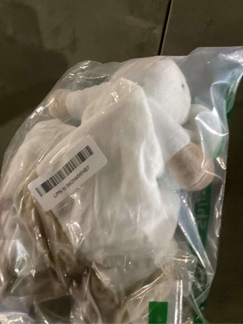 Condition photo showing New/Like New for Apricot Lamb Baby Unisex White Bunny Rabbit Security Blanket Buddy Nursery Bed Blankets Stuffed Plush Cuddle Newborn Blanket (White Bunny, 14 Inches)