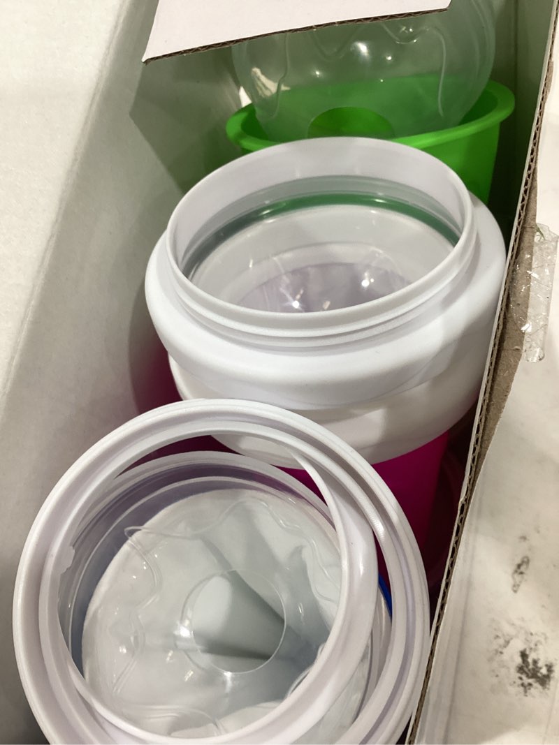Condition photo showing Good Condition for 3pcs slushie maker cup, quick frozen magic cups for homemade milk shake ice cream maker, double layer squeeze slushy maker cup, birthday gifts for mom dad , kids,friends,family (pink+bule+green) pink+bule+green 11.8 ounces