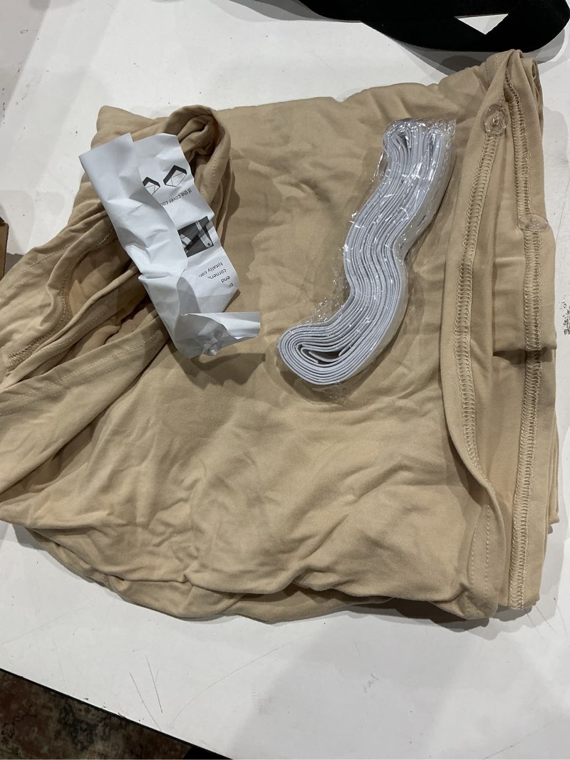 Condition photo showing Good Condition for biscaynebay decorative box spring cover queen size, light camel luxurious jersey knitting stretchy wrap around 4 sides bed skirt for home/hotels, easy fit wrinkle & fade free machine washable queen light camel