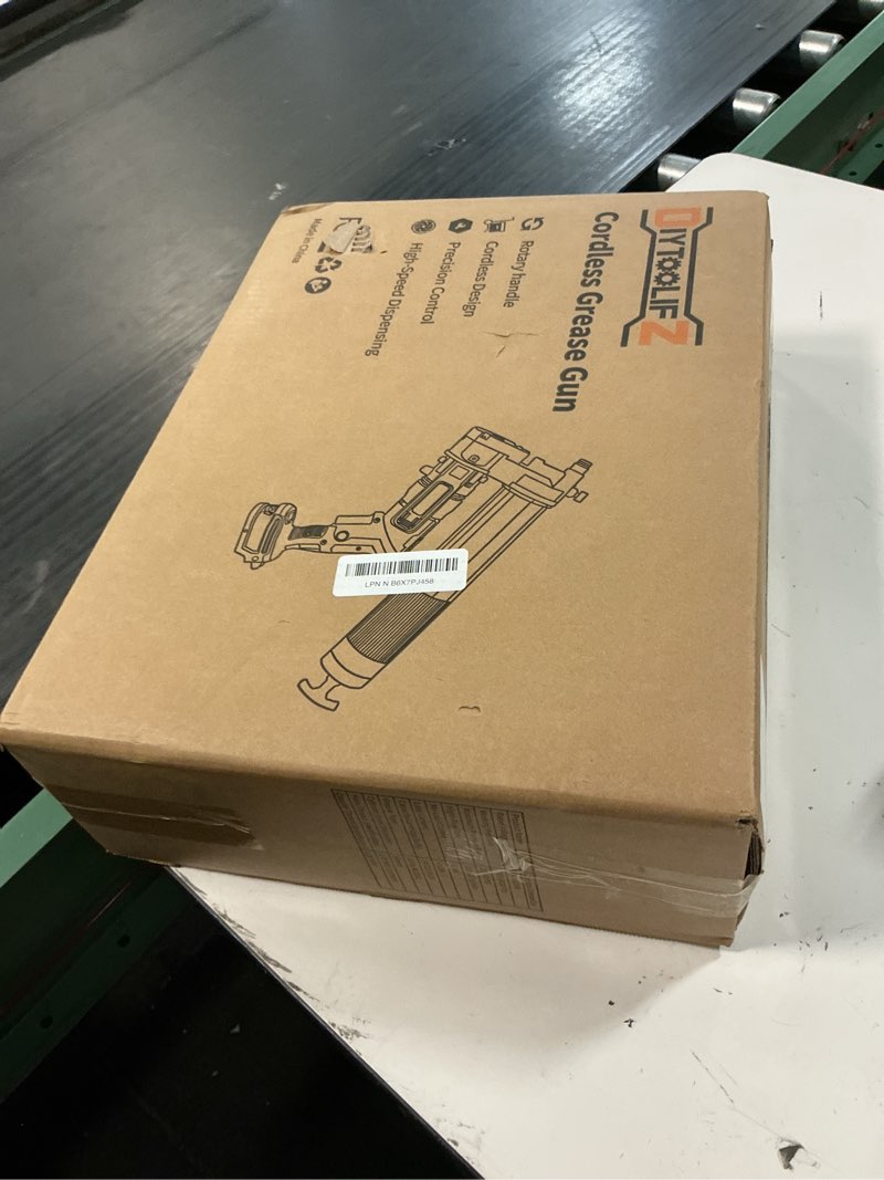 Condition photo showing New/Like New for diytoolifz cordless grease gun compatible with dewalt 20v battery, 12000psi high-pressure with 2-in-1 rotating handle, 39.4" hose & 4 couplers for bulk & cartridge grease (tool only) compatible with dewalt 20v battery(tool only)