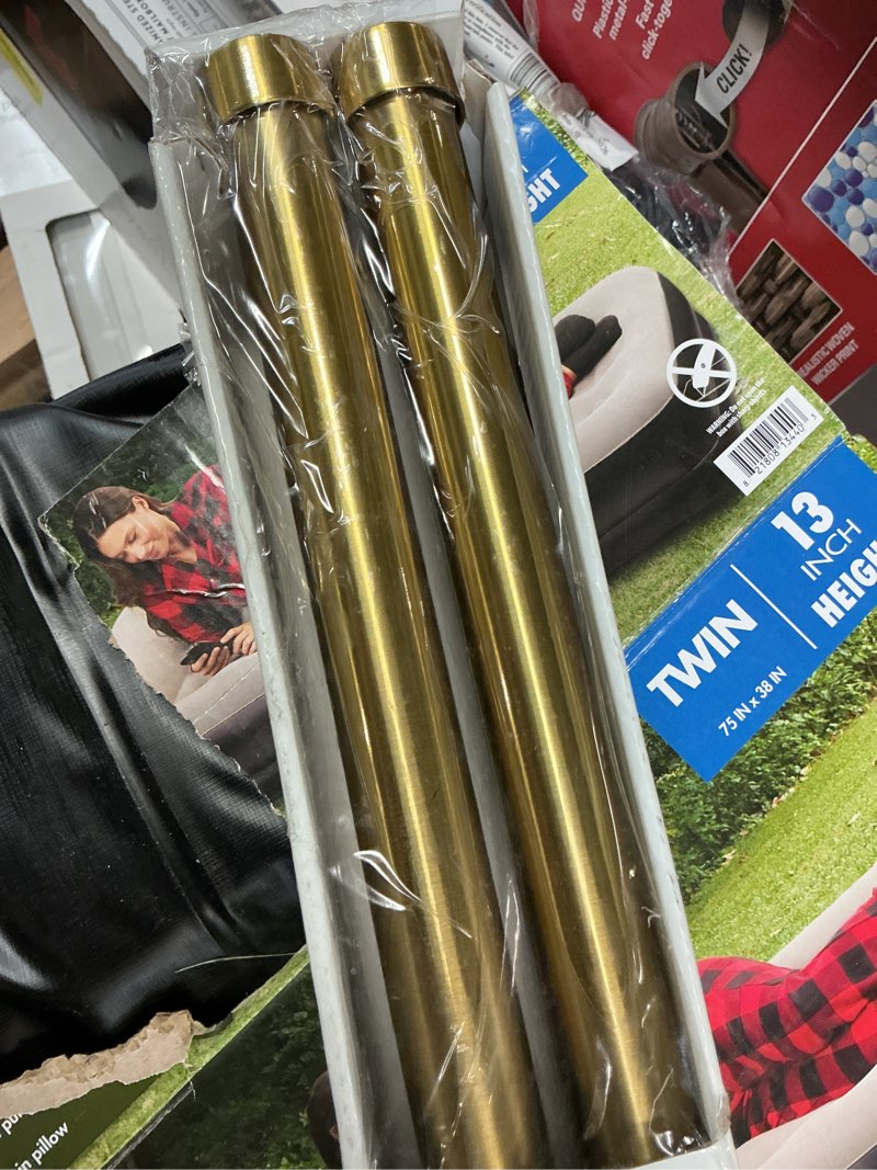 Condition photo showing As Is for better homes & gardens rk trail cap curtain 32 in-120 in w gold