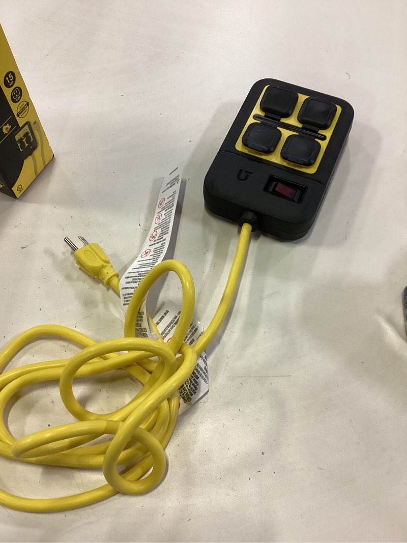 Condition photo showing Good Condition for utilitech 8-ft 14 / 3 heavy duty 3 prong yellow/black indoor extension power cord