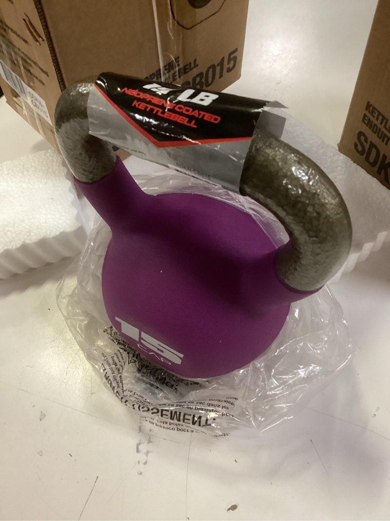 Condition photo showing Good Condition for cap barbell cast iron kettlebell - coated options, singles and sets, multiple weight choices 15 lb neoprene coated