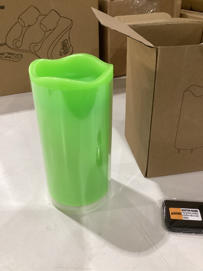 Condition photo showing Good Condition for st patricks day decorations flameless candles with lucky clover projector, green led candle with remote and timer clover 1-pack