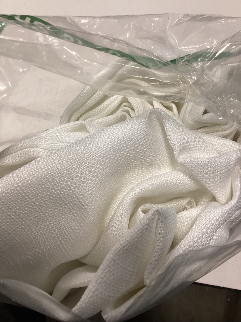 Condition photo showing Good Condition for jinchan curtains linen textured casual weave curtains for living room white 90 inches long 2 panels grommet top light filtering window drapes panels for bedroom drapes white 50"w x 90"l (pack of 2) grommet white