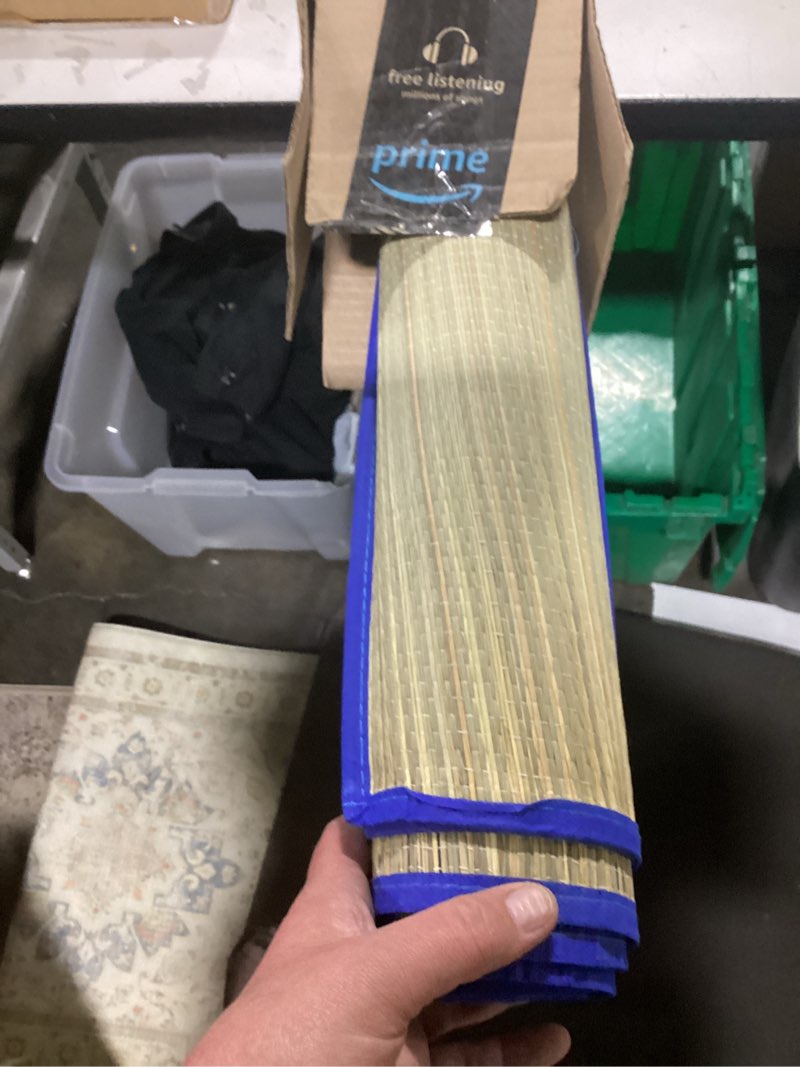 Condition photo showing Good Condition for calyx interiors cordless bamboo roman shade blind, light filtering, 34.5\\\\\\\" w x 72\\\\\\\" h,