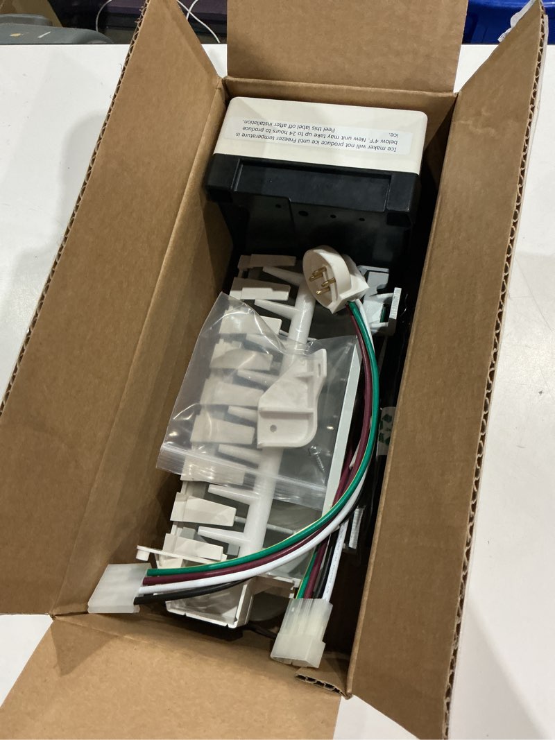 Condition photo showing As Is for 4317943 ice maker kit, for whirlpool, replaces w10122496, 833701 | high-efficiencyice making performance, wide compatibility, low power draw, replacement of components for a complete ice maker