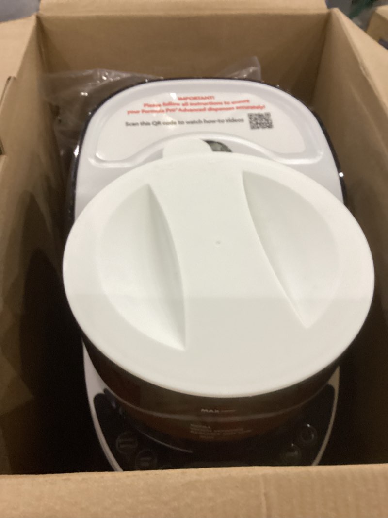 Condition photo showing As Is for Baby Brezza New and Improved Formula Pro Advanced Formula Dispenser Machine - Automatically Mix a Warm Formula Bottle Instantly - Easily Make Bottle with Automatic Powder Blending, White