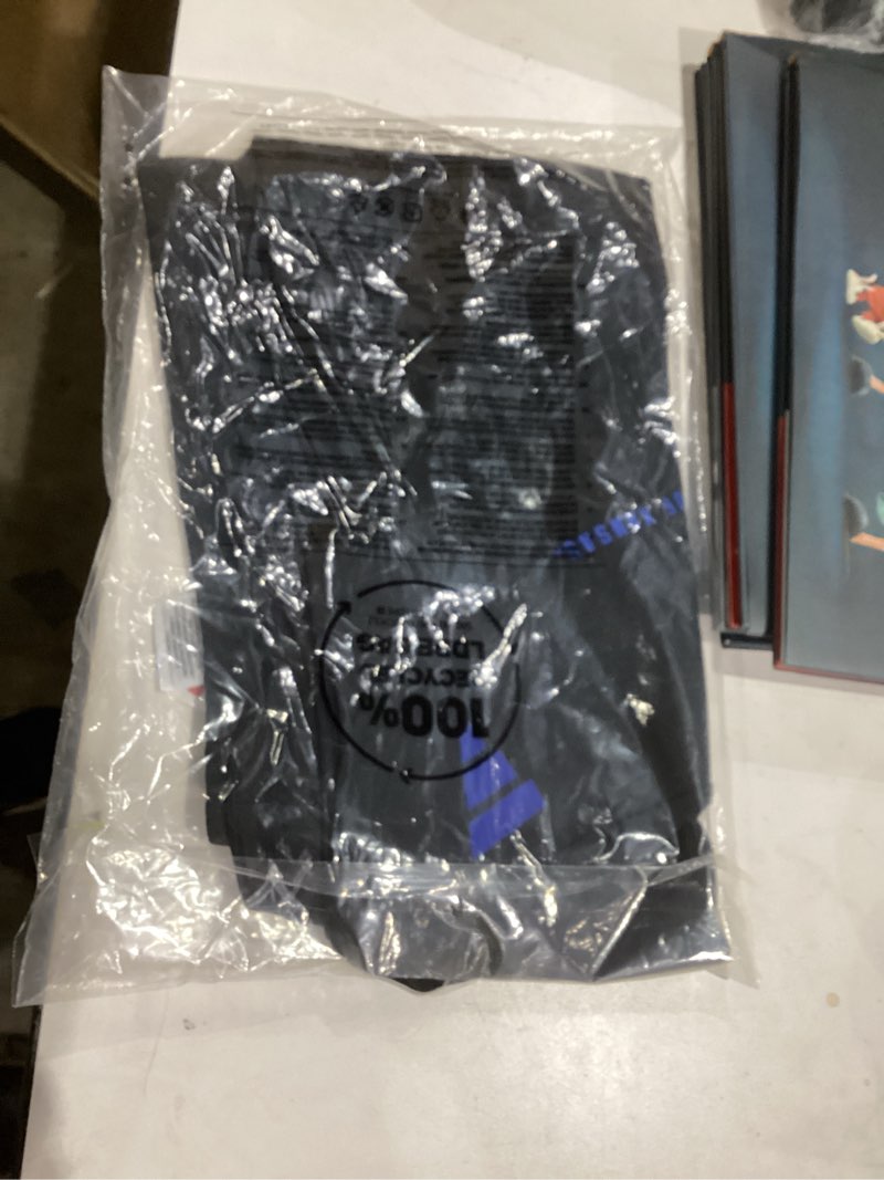 Condition photo showing New/Like New for Adidas Women's Designed for Training Woven NCAA University Team Shorts Kansas Jayhawks Medium/3" Inseam Black/Collegiate Royal/Kansas University