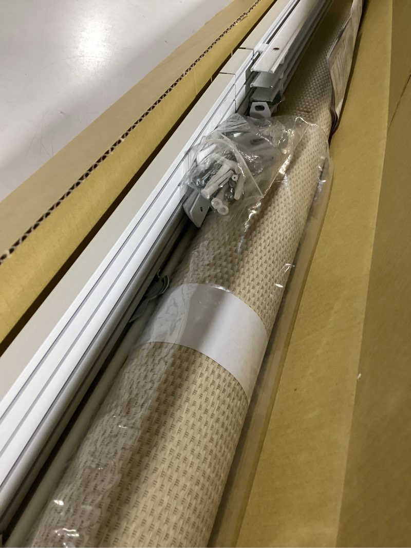 Condition photo showing Good Condition for CHICOLOGY Privacy Natural Textile Fabric, Sliding Door Blinds, Room Divider,Vertical Blinds for Patio Doors, Sliding Glass Door Blinds, Woven Beige (Natural Woven), W:46-86 x H: Up to-96 inches 86"W x 96"H Woven Beige (Natural Woven)