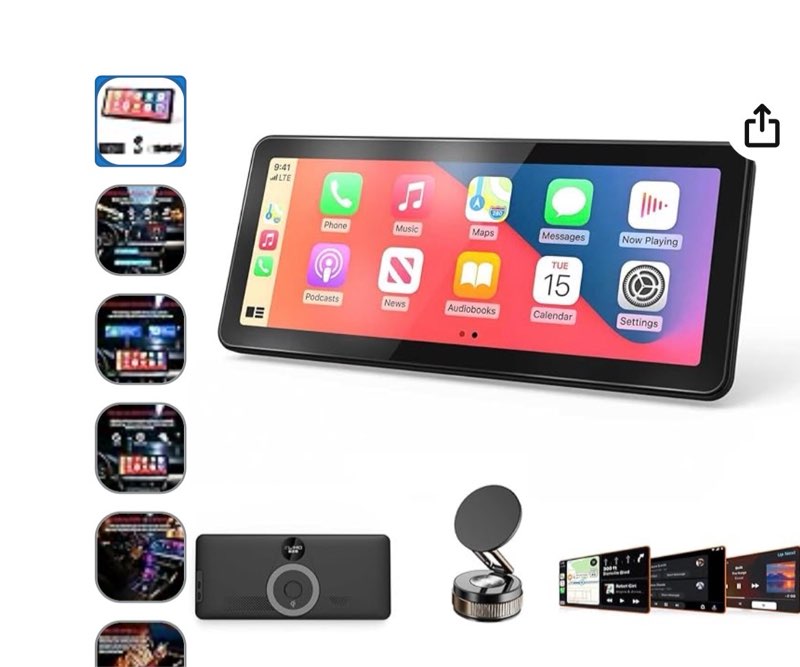 9.03" hd carplayscreen for apple carplay & android auto, featuring mirror link, voice control, music