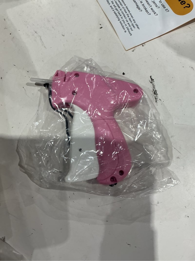 stitch gun for clothes, tagging gun for clothing, handheld quick sticky sewing micro tag gun fixer hemming pants tool instantly, includes 6 needles and 1000 fasteners (pink)