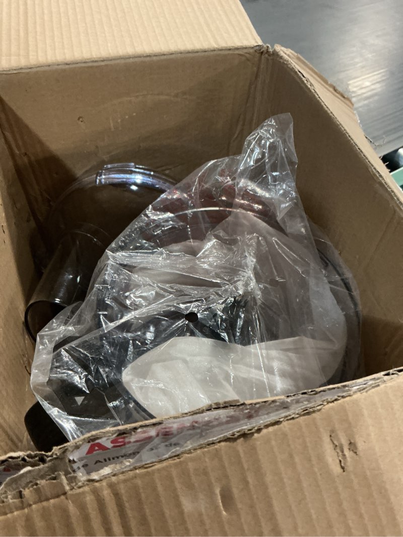 Condition photo showing As Is for black+decker 8-cup food processor, easy assembly, stainless steel s-blade, shred, slice, chop, puree, 450w motor food_grater