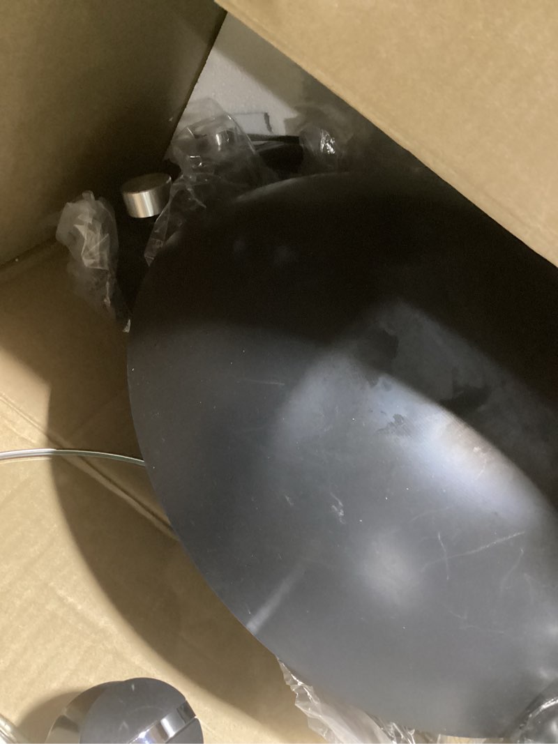 Condition photo showing Good Condition for nuwave mosaic induction wok, precise temp controls from 100°f to 575°f in 5°f, wok hei, infuse complex charred aroma & flavor, 3 watts 600,900 & 1500, authentic 14-inch carbon steel wok included,black