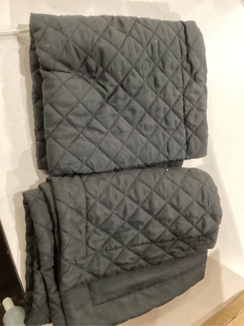 Condition photo showing Good Condition for hombys 3 piece oversized king quilt set bedspread 128x120 reversible lightweight coverlet summer comforter set (super king plus(128x120), black, uper king plus(128x120) black