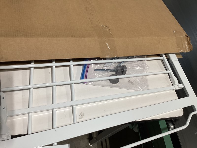Condition photo showing Good Condition for regalo safety 38" baby gate for doorways & bottom of stairs, pressure mount design for babies, toddlers & pets, tested & safe for 30 years, american designed, american owned, white white 29-38.5"w x 30"h
