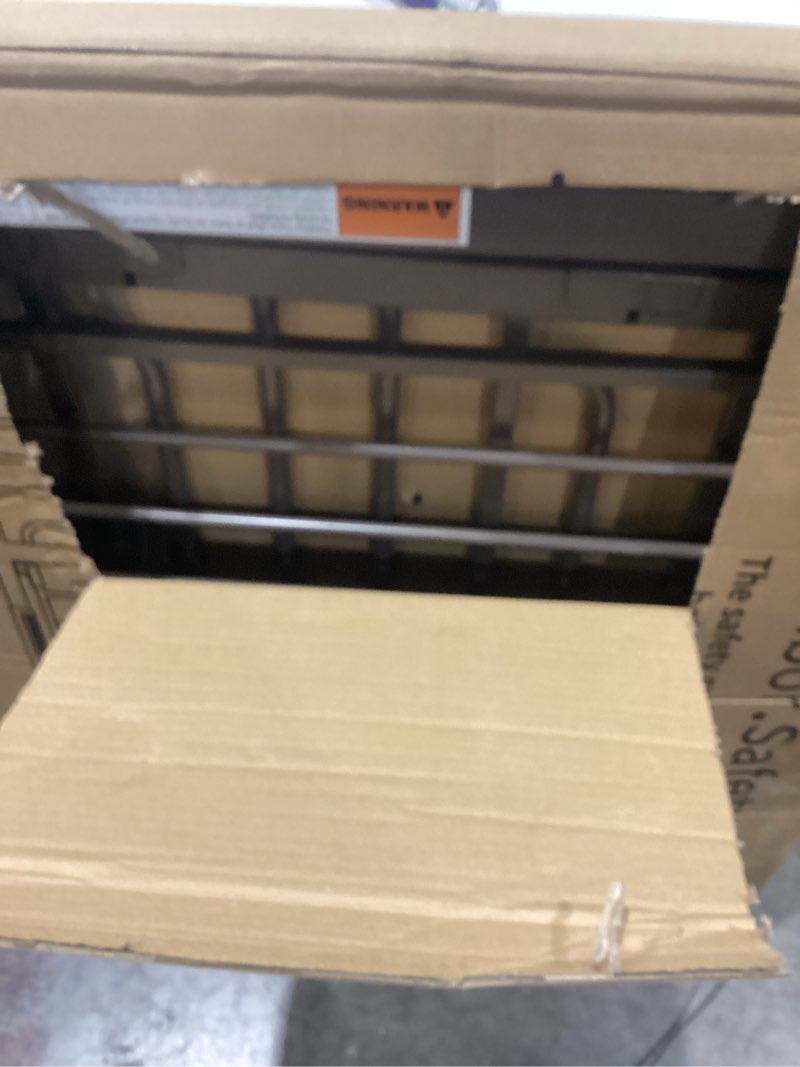 Condition photo showing Good Condition for cumbor 36.6-64" extra wide baby gate for stairs, dog gates for doorways, auto-close pet gate indoor, pressure mounted walk through safety child gate for kids toddler, tall pet puppy fence gate, brown brown 36.6-64"w x 30.5"h