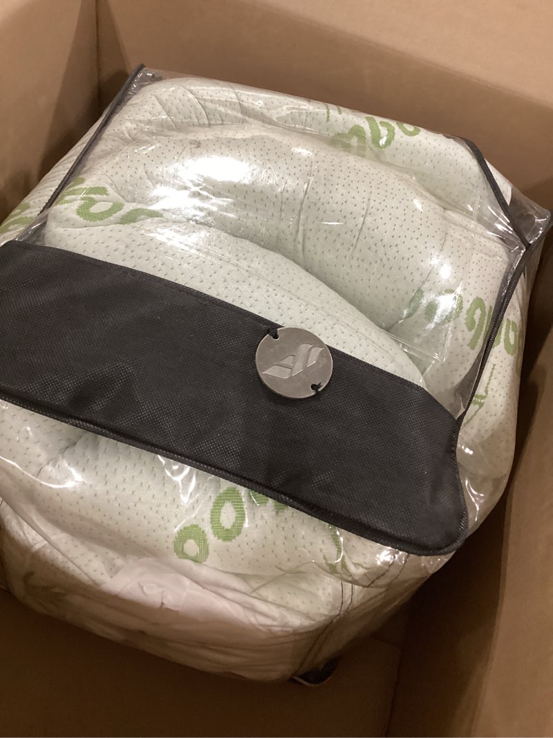 Condition photo showing Good Condition for mattress topper full size, cooling extra thick breathable viscose made from bamboo mattress pad, soft quilted fitted mattress cover with 1000 gsm down alternative fill (8-21”deep pocket) white full