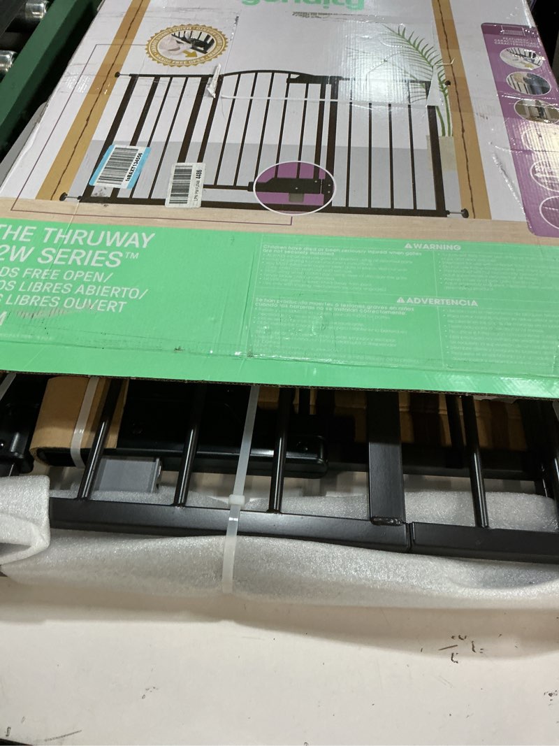 Condition photo showing Good Condition for Ingenuity Easy Open Baby Gate & Dog Gate, Hands-Free Open Patent-Pending Foot Pedal, 27.5"-52" Wide, 28" Tall, Hardware or Pressure Mounted, Install in Doorway, Bottom of Stairs, or Wall - Espresso