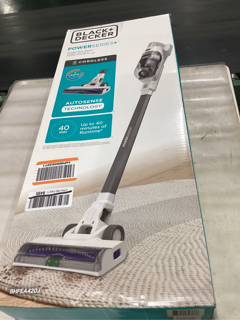 Condition photo showing Good Condition for black+decker powerseries 16v max stick vacuum cordless rechargeable with led lights,portable vacuum cordless, lightweight, anti-tangle, self-standing, multi-surface, white (bhfea420j) 16v vacuum