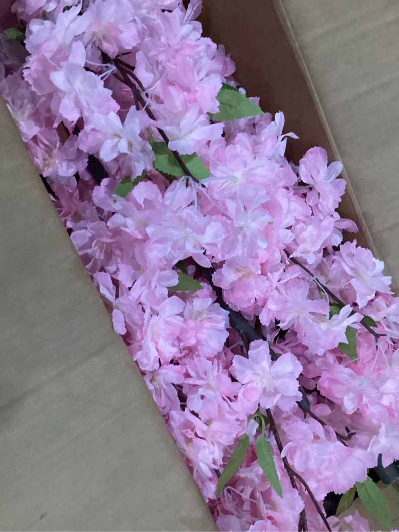 Faux Pink Cherry Blossom 5.5ft(67in) Tall Artificial Plant Indoor Decor Natural Realistic Fake Cherr