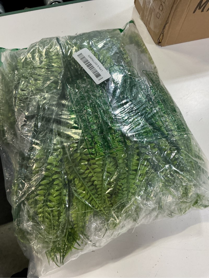 Condition photo showing New/Like New for coreland 40 pcs artificial boston fake fern plants bushes faux plants shrubs greenery uv resistant for house office garden indoor outdoor décor
