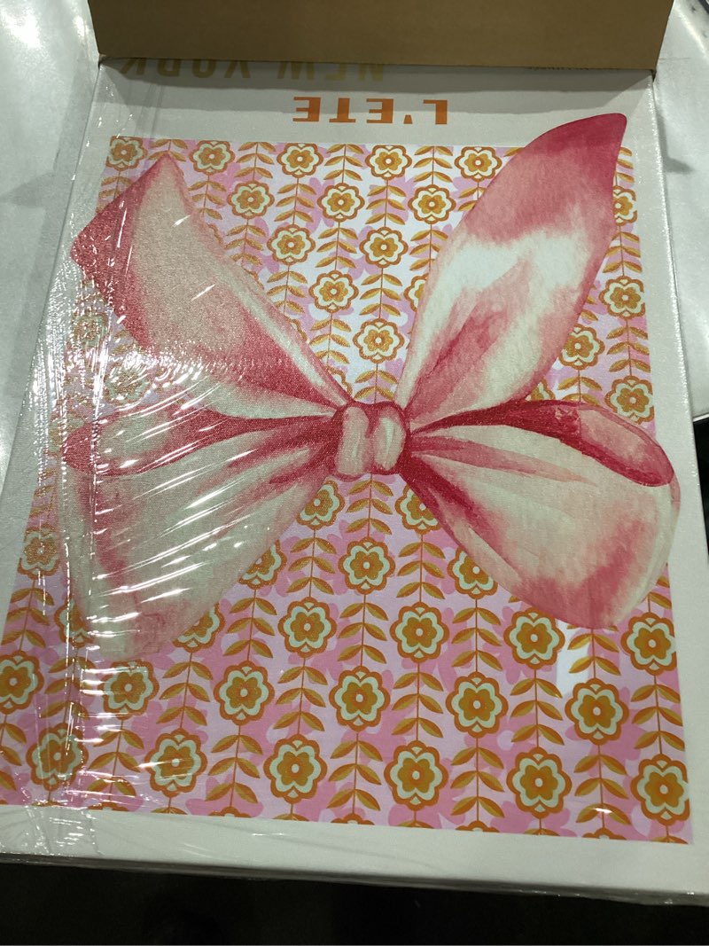 ZQARTZZQ Preppy Bow Wall Art Set of 3 Coquette Canvas Wall Decor Aesthetic Pictures Trendy Girly Wal