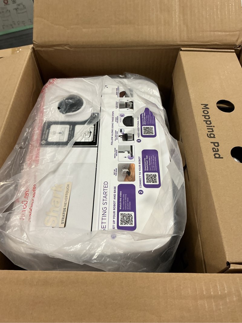 Condition photo showing Good Condition for Shark Stratos 2-in-1 Robot Vacuum & Mop with 25+ Hands-Free Features & NeverTouch Self-Cleaning Base, Precision Mapping, Autolift Technology, HEPA Filtration, Edge Detect, AV2700ZE, White
