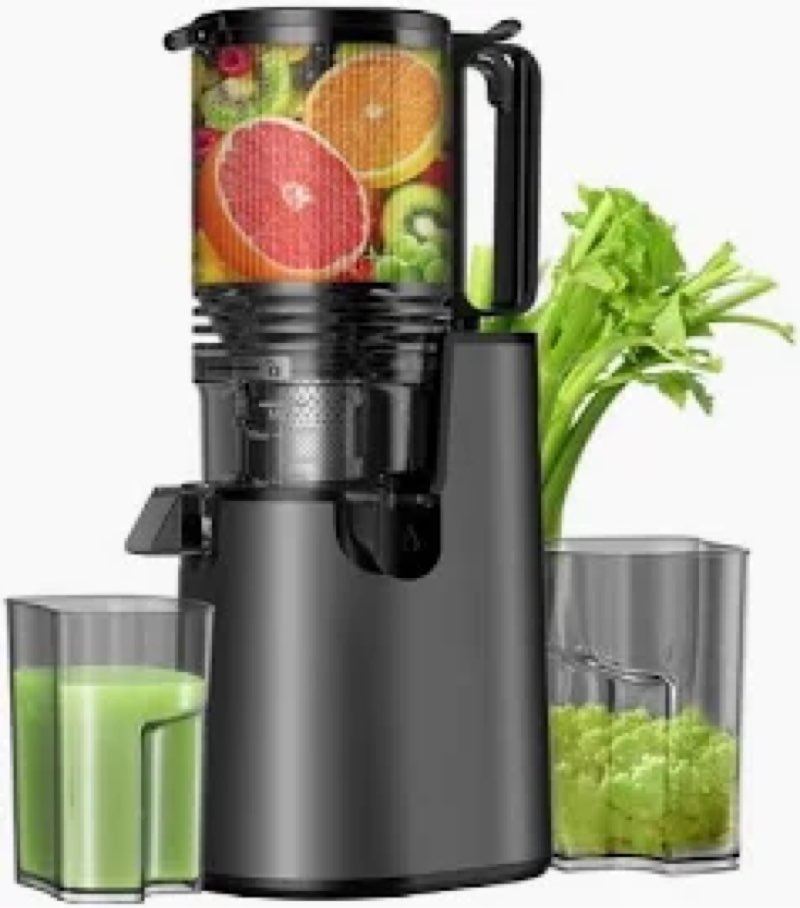 cold press juicer, juicer machines 5.3"wide feed chute for whole fruits & vegetables, electric juice
