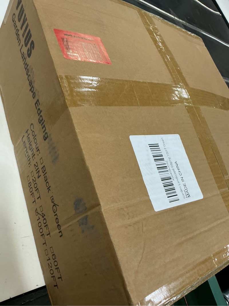 Condition photo showing New/Like New for Landscape Edging - Garden Edging Border 100FT 2IN Tall with 150 Stakes, No Dig Lawn Edging for Landscaping for Garden Bed, Yard, 0.15" Thick Flower Bed Border Edging with Connector for Outdoor GREEN 2 IN X 100 FT