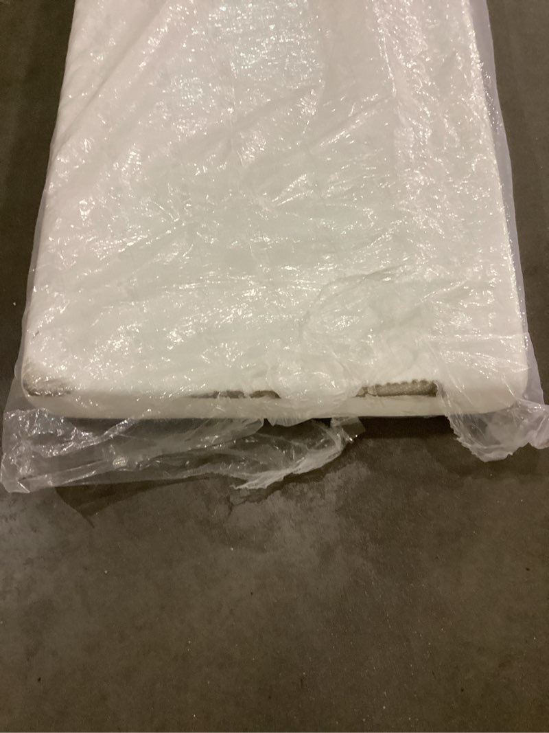 Condition photo showing As Is for BABELIO Breathable Crib Mattress, Dual-Sided, Memory Foam, Waterproof, Removable and Machine-Washable Cover, for Toddler and Baby 52" x 27"