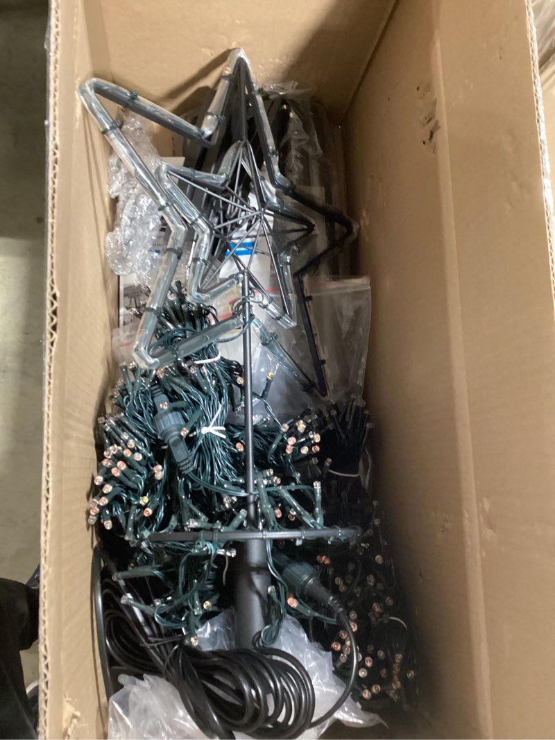 Outdoor Lighting Christmas Tree Lights 12Ft Cone Tall Star Topped Artificial Christmas Trees Arbol d