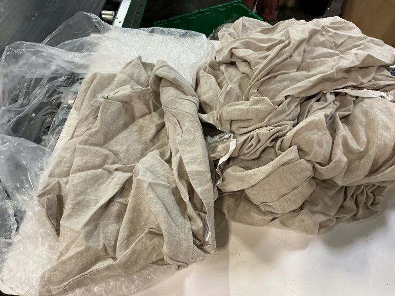 Condition photo showing Good Condition for european linen duvet cover set, twin, natural chambray