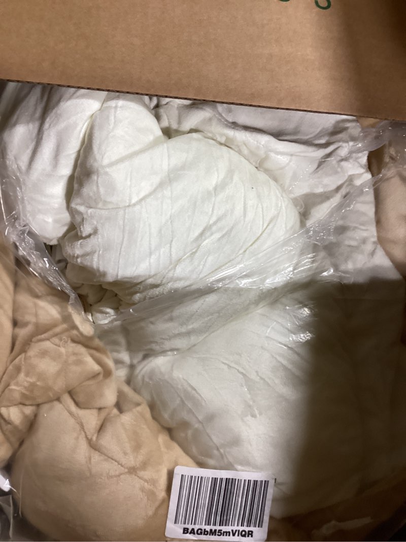 Condition photo showing Good Condition for 5-in-1 Thick & Plush Baby Play Gym, Baby Play Mats for Floor, Tummy Time Mat with 6 Toys, Convertible Stage-Based Developmental from Babies to Toddlers, Ball Pit, Cream Cream Round