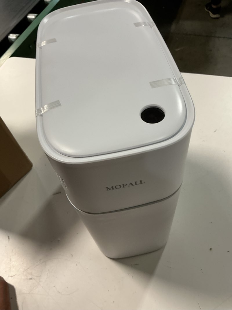Condition photo showing Good Condition for mopall automatic motion sensor bathroom trash can with lid, 3 gal touchless trash can auto-adsorption garbage can, slim smart trash bin waterproof waste basket for bedroom, kitchen, office, toilet, rv 3 gallon