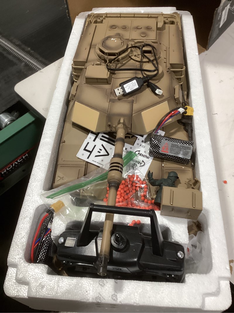 Condition photo showing New/Like New for rc tanks us m1a2 abrams army tank, henglong 1: 16 2.4ghz m1a2 abrams main battle tank model, remote control tank vehicles with sound & light for ages 14+