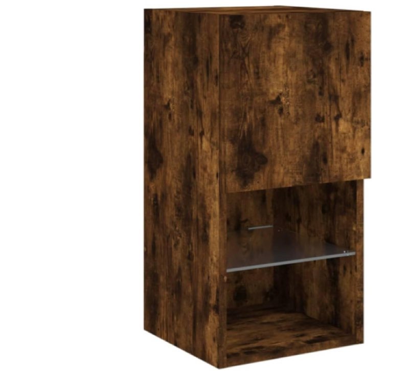 vidaXL Smoked Oak LED TV Cabinet with RGB Lighting Space Saving Wall Mounted Unit for Living Room Entertainment Center 12.0 X 11.8 23.6 in Stand Modern Console Centre HiFi Media Storage Floating