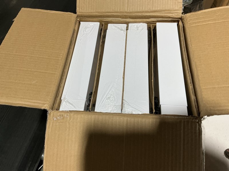 Condition photo showing Good Condition for 4 pack expandable pull out cabinet organizer 21"deep with raising pad for framed cabinets,upgrade 3 slide rails slide out drawers,no drill roll out shelves,adjustable width 12.1"-20.4" white