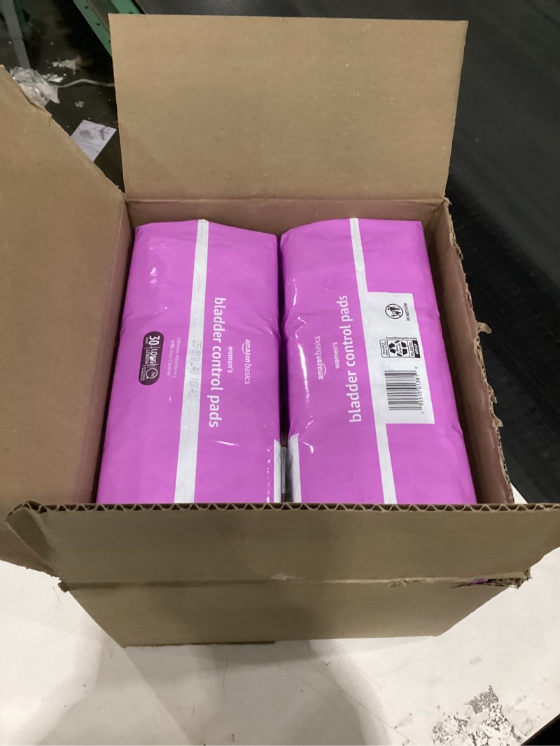 Condition photo showing New/Like New for Amazon Basics Incontinence Pads for Women Long, Bladder Control, Postpartum, Ultimate Absorbency, Unscented, 30 Count Ultimate (30 Count) 30