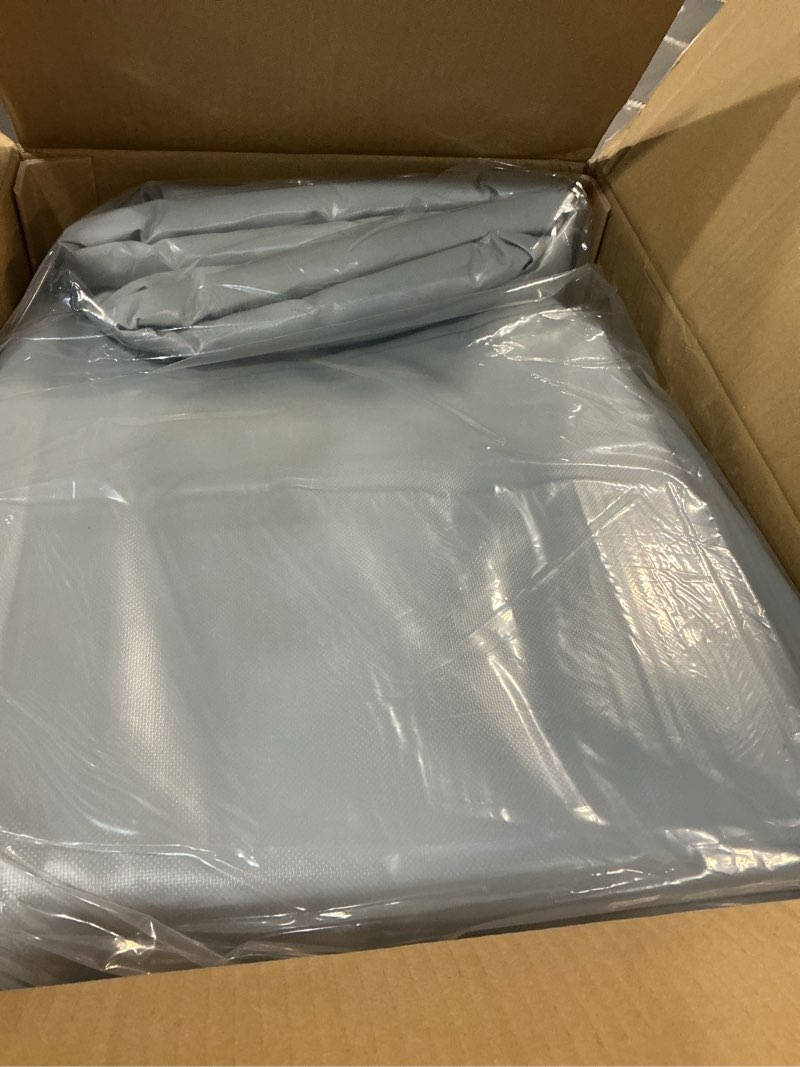 Condition photo showing New/Like New for Garage Floor Mat, Containment Mats for Under Car with Raised Edge Waterproof, Non-Slip Heavy-Duty 1000D PVC for Floor Against Snow, Rain & Mud L (8'6"x 20’) Silver
