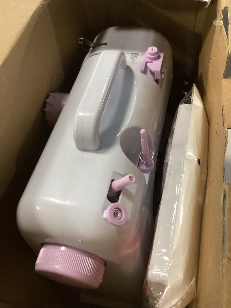Condition photo showing Good Condition for mini sewing machine for beginners, portable electric sewing machine with dual speed, 12 built-in stitches, foot pedal, and accessories kit for home diy projects & gift white and light purple