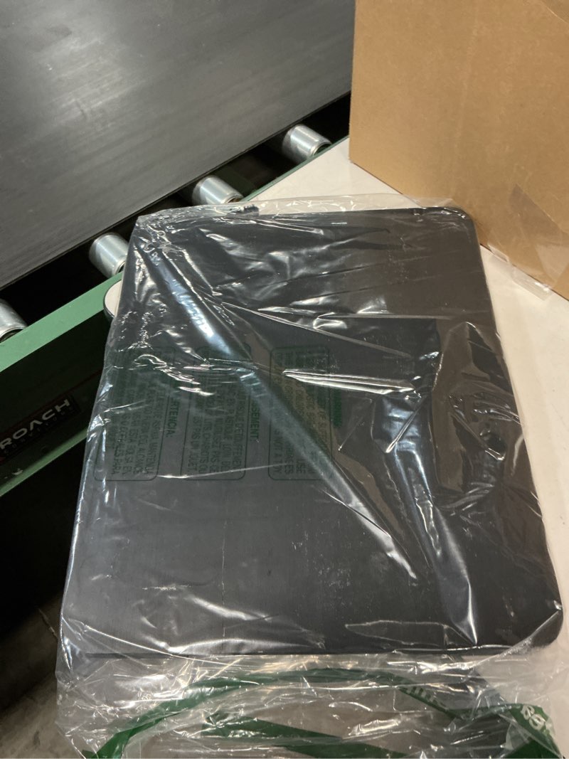 Condition photo showing As Is for GuanQiao 360° Rotation Appliance Slider for Coffee Maker & Heavy Kitchen Appliance, Bamboo Rolling Tray for Kitchen Counter, Sliding Tray with Premium Wheels (Black, 15.7"×13") Large (15.7"×13")