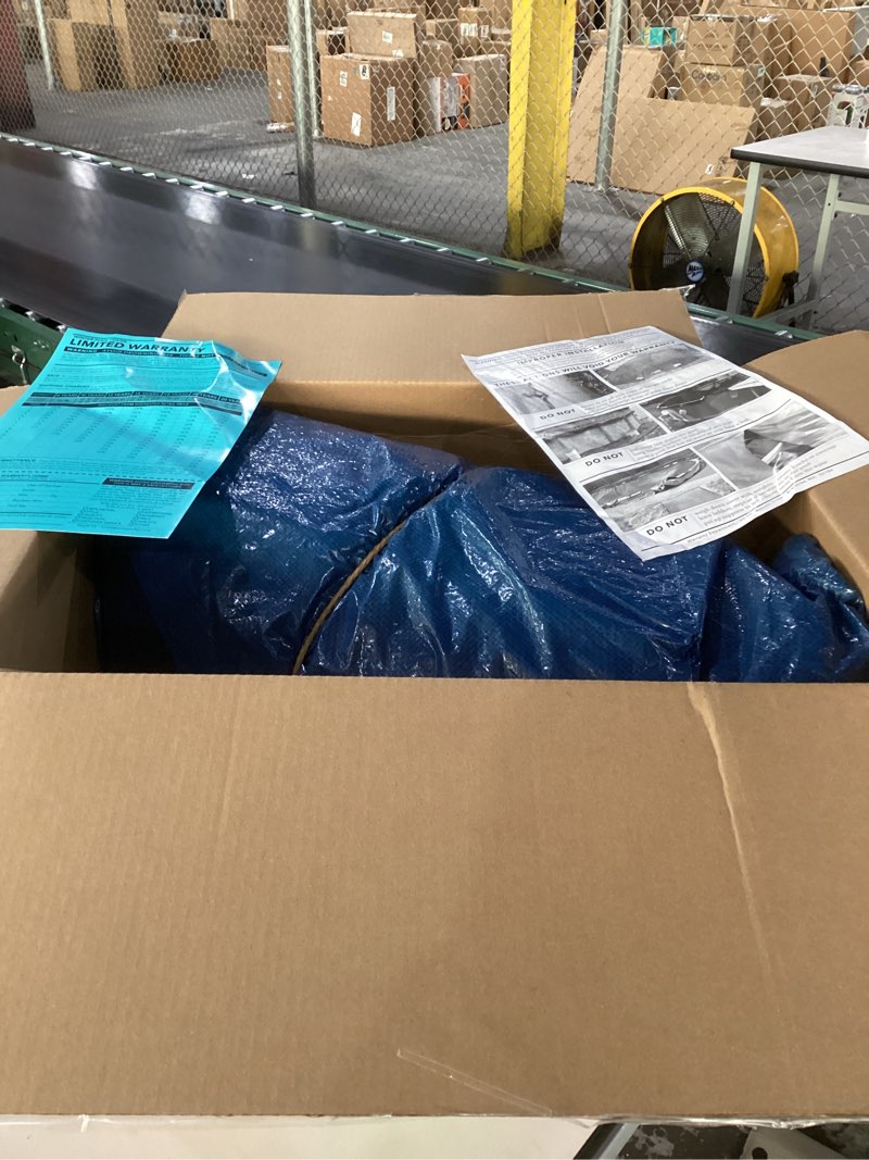 Condition photo showing Good Condition for Robelle 24 ft Heavy Duty Blue Winter Pool Cover for Above Ground Pools, 4 ft Overlap (28 ft Cover Size), Solid 8 x 8 Scrim, 2.36 oz/yd2, 10-Year Warranty, Style: 3524-4 Heavy Duty 24-ft. Pool