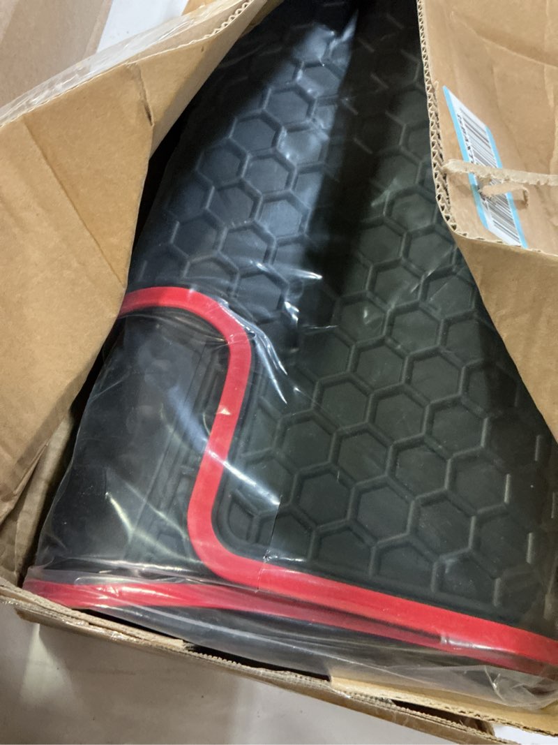Condition photo showing Good Condition for car rubber floor mats custom fit for toyota rav4 2014 2015 2016 2017 2018 auto floor liner set all weather protection heavy duty odorless black red black red 2014-2018 floor mat