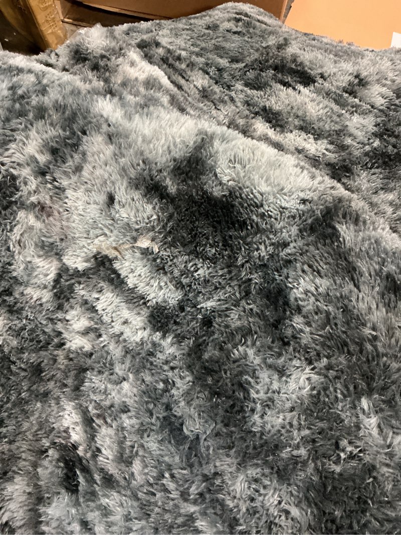 Condition photo showing Good Condition for Rezutan Area Rugs 9x12 Living Room, Large Fluffy Rug for Bedroom, Soft Shag Shaggy Fuzzy Carpets for Boys and Girls Dorm Room Home Decor Aesthetic,Black Grey Tie-Dyed. Black Grey Tie-dyed 9' x 12' (Rectangular)