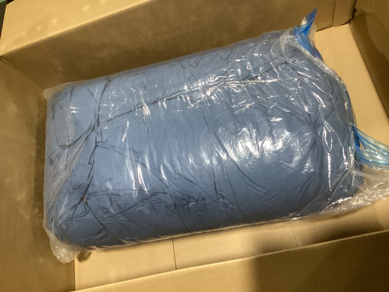 Condition photo showing As Is for UNIKOME Pinch Pleat Goose Feather Down Comforter - All Season Duvet Insert with 100% Cotton Cover, Cloud-Like Fluffiness, 20% Extra Fill (King, Navy,106"X90")