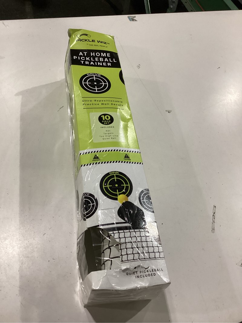 Condition photo showing Good Condition for The Peel People PickleWiz At Home Pickleball Trainer, Ultra Repositionable Wall Decal Targets, Silen