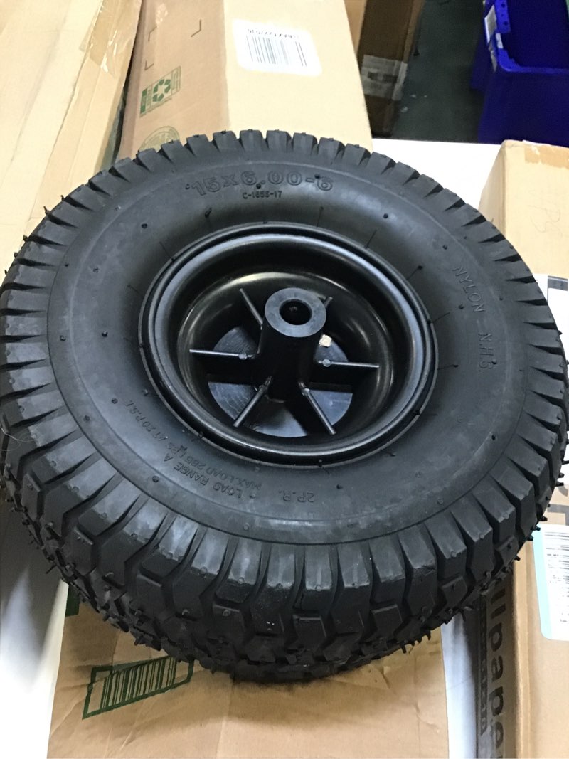 C-1658-17---15x6.00-6 Tire & Black Plastic Wheel